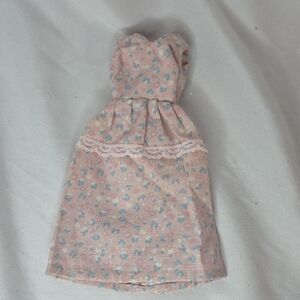 Blythe Dress Pink Blue Floral Fits BARBIE Vintage 90s Cottage Core